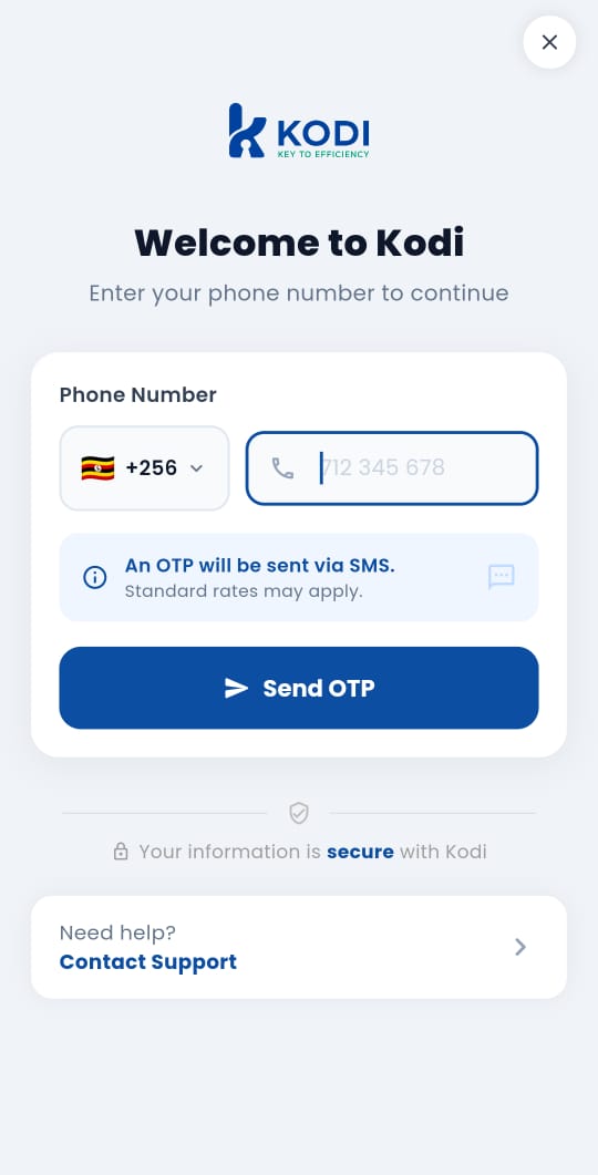 KodiSpace — Secure phone login