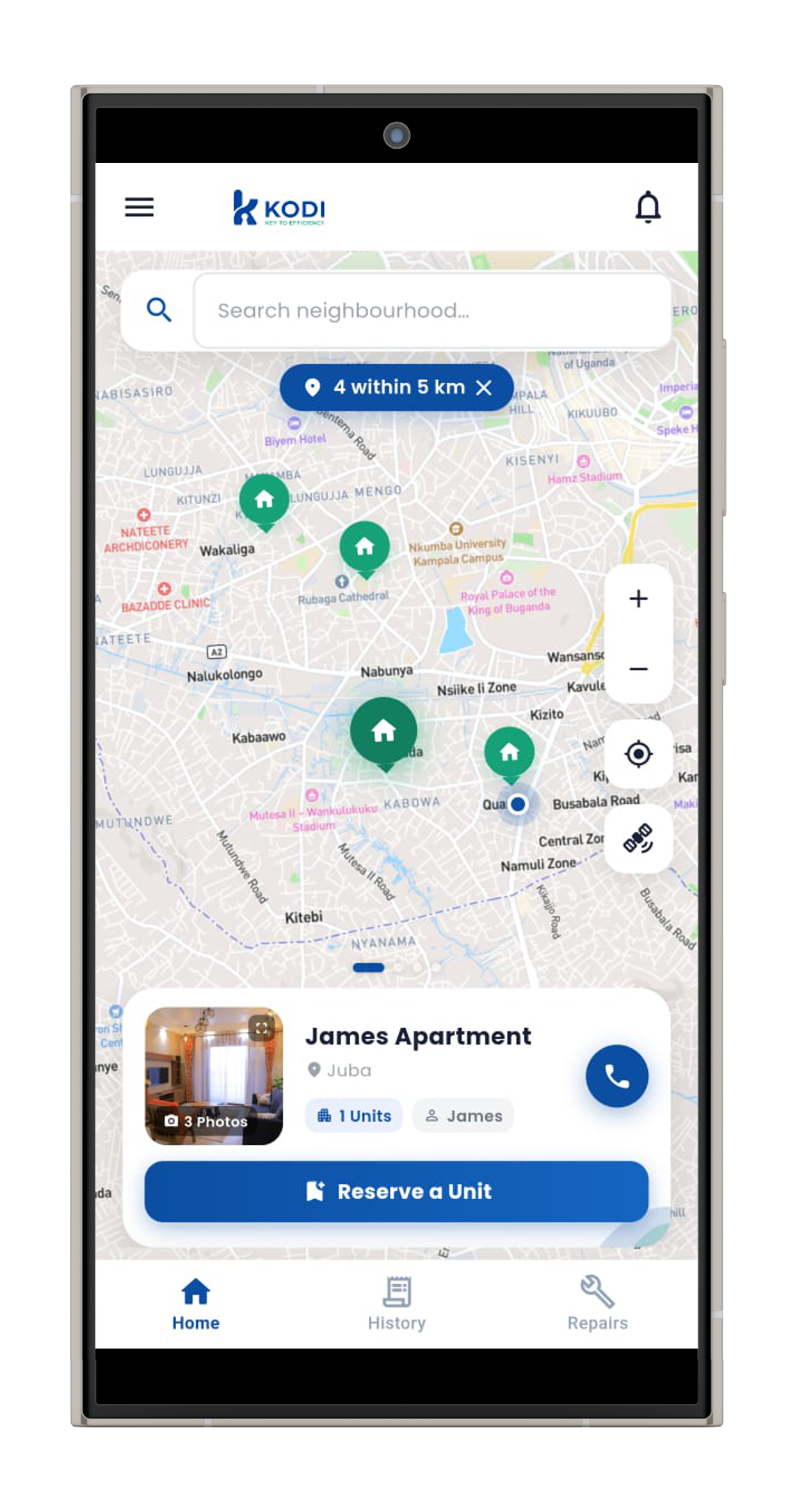 KodiSpace map search preview